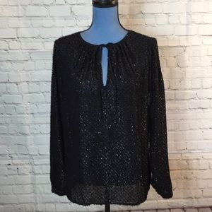 NWT Michael Kors Top Sparkly Black Textured Material Small